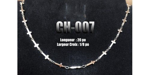 Ch-07, Chaîne mini Croix, acier inoxidable ( Stainless Steel )
